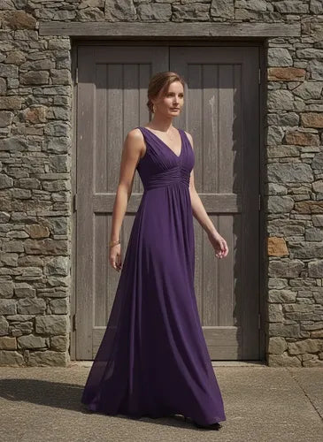 Vestido de gasa largo al tobillo