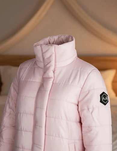 Parka Mujer Rosada Cuello Alto Rosa M