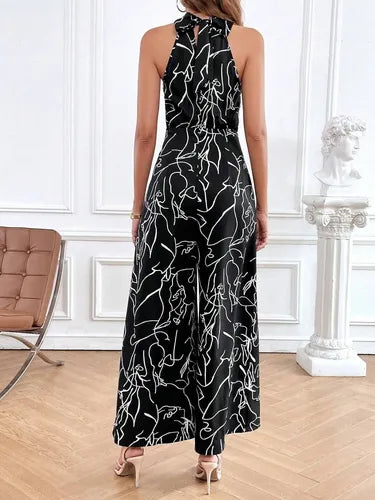 Entero Jumpsuit Mono Estampado Halter Fiesta Bolsillo El 198