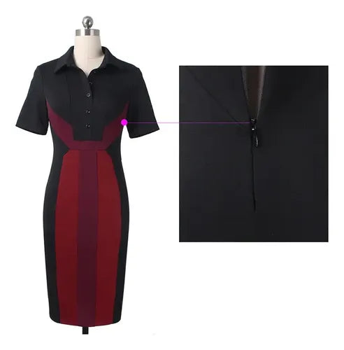 Vestido Ajustado Bodycon Cóctel Oficina Va 391 Negro M