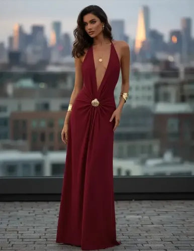 Vestido Cóctel Ajustado Fiesta Para Mujer Delpilar Va 539 Burdeo S