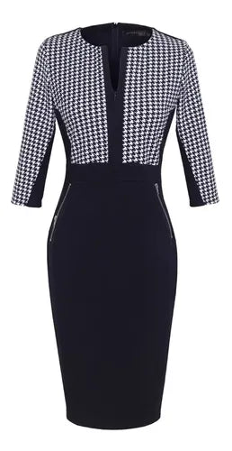 Vestido Negro Oficina Cóctel Formal Va 152a