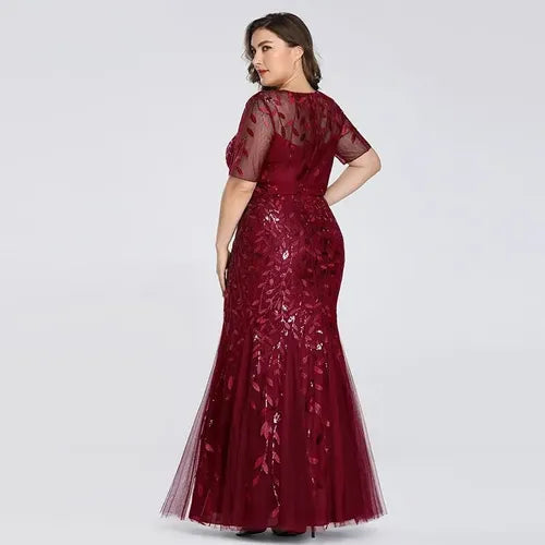 Vestido Fiesta Largo Lentejuelas Manguita Talla Ep 131