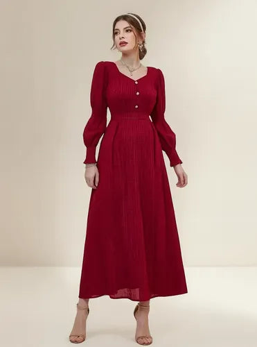 Vestido Escote Corazón Con Mangas  Va 515