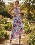 Vestido largo plisado de escote asimétrico strapless, en varios colores, estilo boho, para cóctel