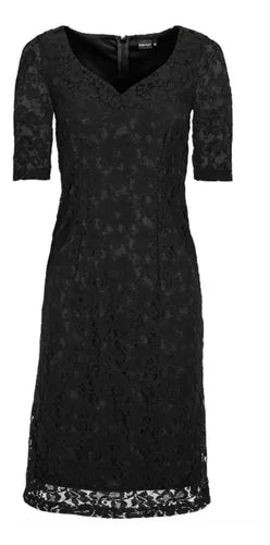 Vestido Encaje Negro Ve 55 Negro M