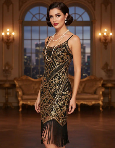 Vestido De Baile Retro Gatsby, Años 20 Charleston  Va 630