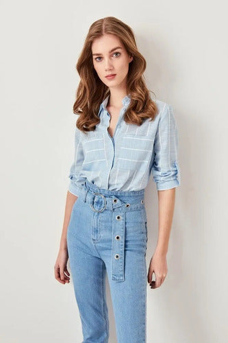 Blusa Mujer Con Mangas Td 35 Celeste 40