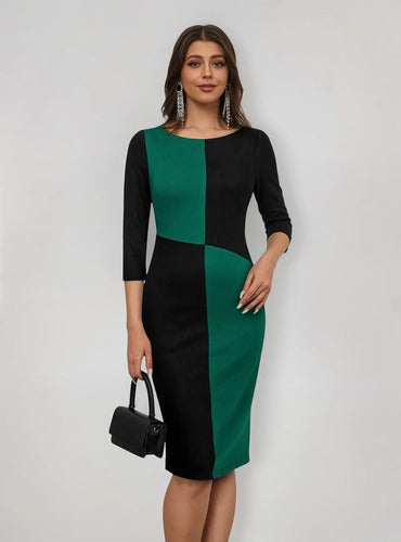 Vestido Ajustado Oficina Cóctel Bodycon Va 592
