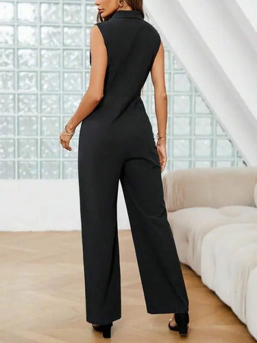 Entero Jumpsuit Mono Pierna Ancha El 190 Negro M