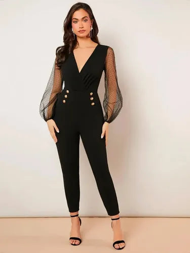 Entero Jumpsuit Mono Pequeño Fiesta Escote Cruzado El 169