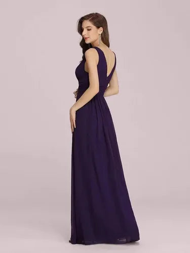 Vestido Fiesta Gasa Escote V Graduación Matrimonio Ep 07