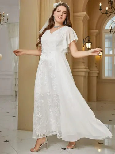 Vestido Fiesta Largo  Blanco Novia Manga Ne 20 Multicolor 4xl
