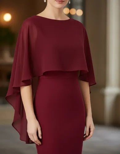 Vestido Burdeo Formal Fiesta Manga Va 366 Rojo L