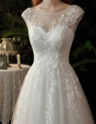 Vestido De Novia Floral Lentejuelas Nf 08