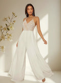 Entero Jumpsuit Mono Fiesta Forrado Novia Espalda El 134