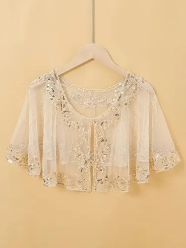 Bolero Fiesta Chal  Lentejuelas Capa De Fiesta Accesorio P16