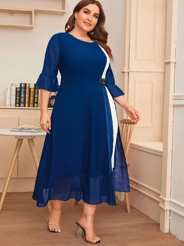 Vestido Mujer Fiesta Gasa Talla Grande Vg 90