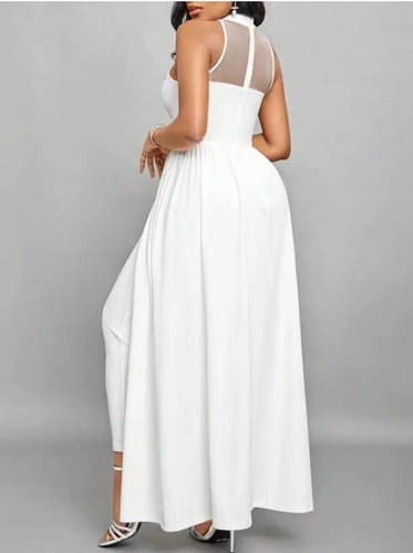 Entero Novia Jumpsuit Mono Fiesta Faldón  El 64 Blanco S