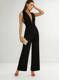 Entero Jumpsuit Mono Negro Fiesta Multi Manera Uso El 53