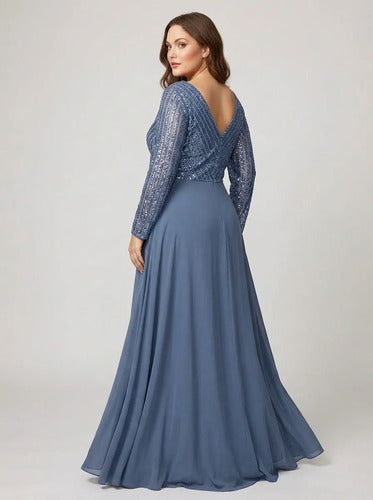 Vestido evasé largo al tobillo talla grande