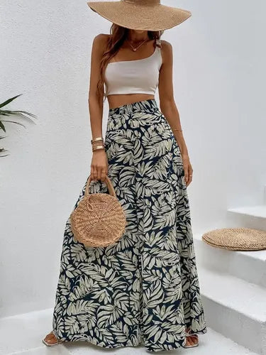 Pantalón Estampado Mujer Cintura Alta Pierna Ancha Pt 10