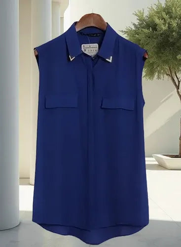 Blusa Azul Sin Mangas Azul L