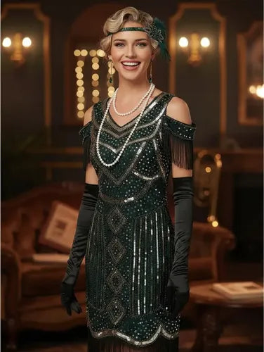 Vestido De Baile Retro Gatsby, Años 20 Charleston  Va 627