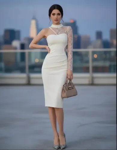 Vestido Blanco Novia Civil Fiesta Pequeño Busto Hq  31 Blanco M