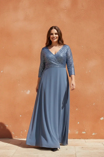 Vestido evasé largo al tobillo talla grande
