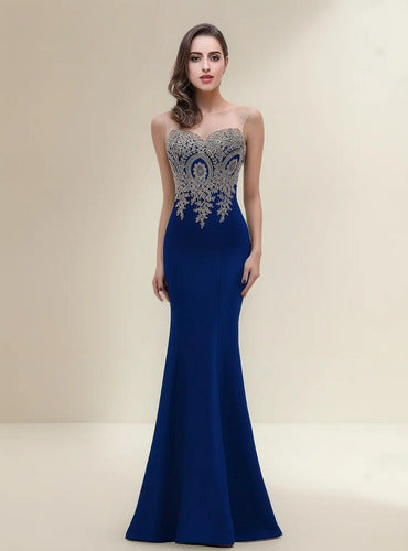 Vestido Fiesta Sirena Dama De Honor Escote Corazón Ep 441