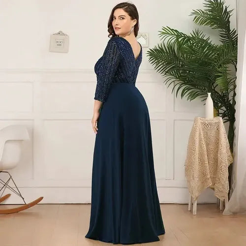Vestido Fiesta Largo Matrimonio Talla Grande Ep 172