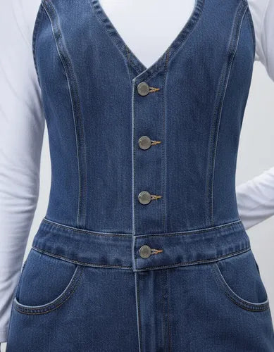 Entero Jumpsuit Mono Mezclilla Jeans Denim El 224