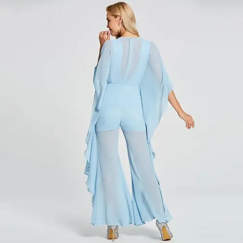 Vestido Entero Jumpsuit Fiesta Gasa Ep 209 Agua 8