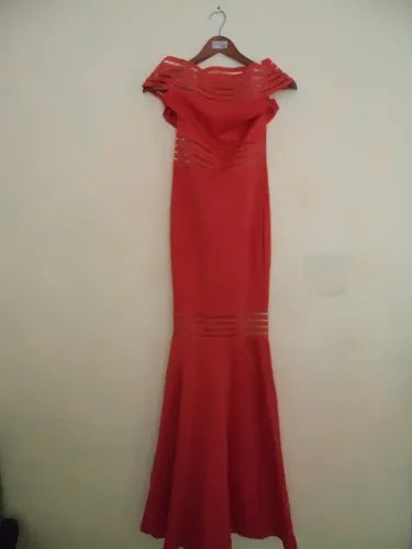 Vestido Rojo Largo De Fiesta Graduación Va 196