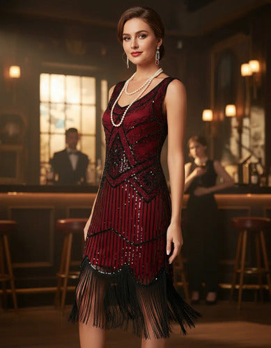 Vestido Fiesta Baile Retro Años 20 Charlestón Gatsby Va 615