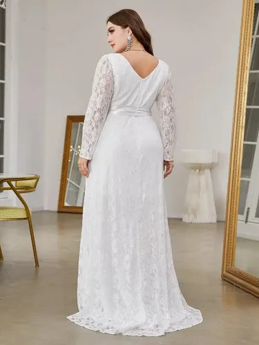 Vestido Novia Largo Blanco Talla Grande Ns 16