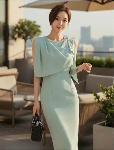 Vestido Elegante Tubo Ajustado Coctel Fiesta Va 438 Verde L
