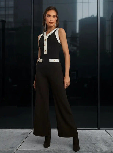 Entero Jumpsuit Mono Pierna Ancha El 140 Negro L