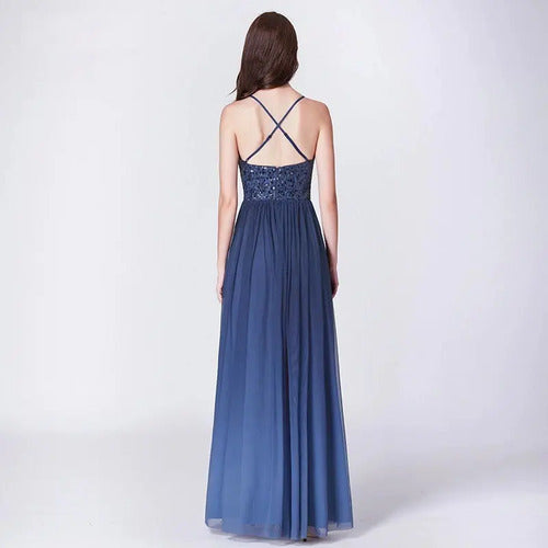 Vestido Fiesta Largo Lentejuelas Ep 130 Azul Oscuro 8