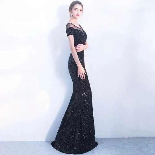 Vestido Fiesta Graduación Matrimonio Lentejuela Ep 413