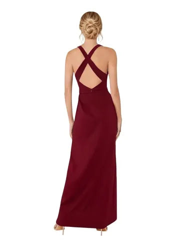 Vestido largo de gala escote V