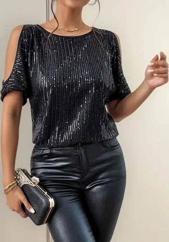 Polera Remera Blusa Mujer Fiesta Lentejuelas Bb 49
