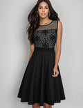 Vestido Coctel Oficina  Negro Modelo Va 413 Negro M