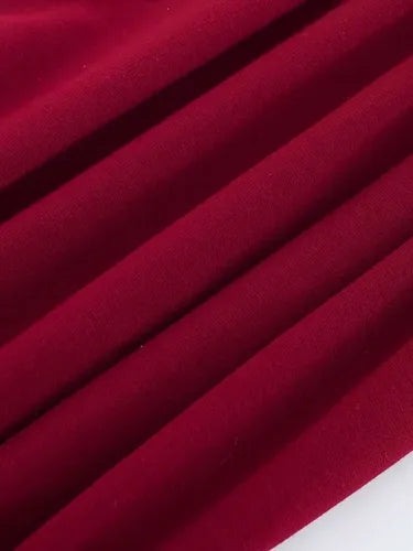 Vestido Ajustado Oficina Cóctel Cuello Camisero Va 587 Rojo L