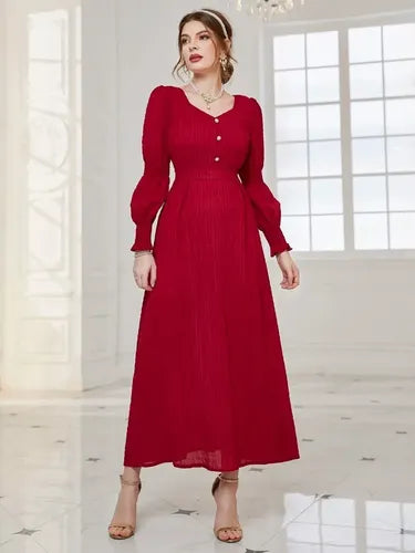 Vestido Escote Corazón Con Mangas  Va 515