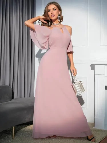Vestido Fiesta Largo Matrimonio Graduación Gala Ep 420 Rosa M