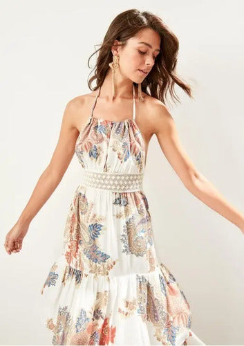 Vestido De Playa Con Espalda Descubierta Td 34 Blanco 40