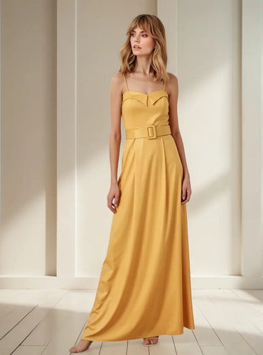 Vestido De Fiesta Largo Graduación Con Cinturón Td 30