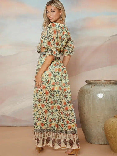 Jumpsuit estampado de fiesta · Beige - vista 2